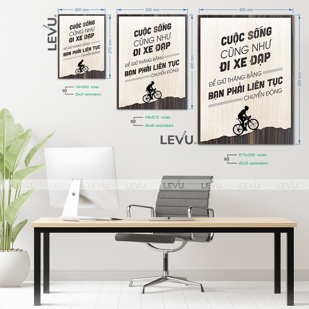 Tranh Gỗ Treo Tường LEVU072 câu nói tạo động lực trong công việc cuộc sống