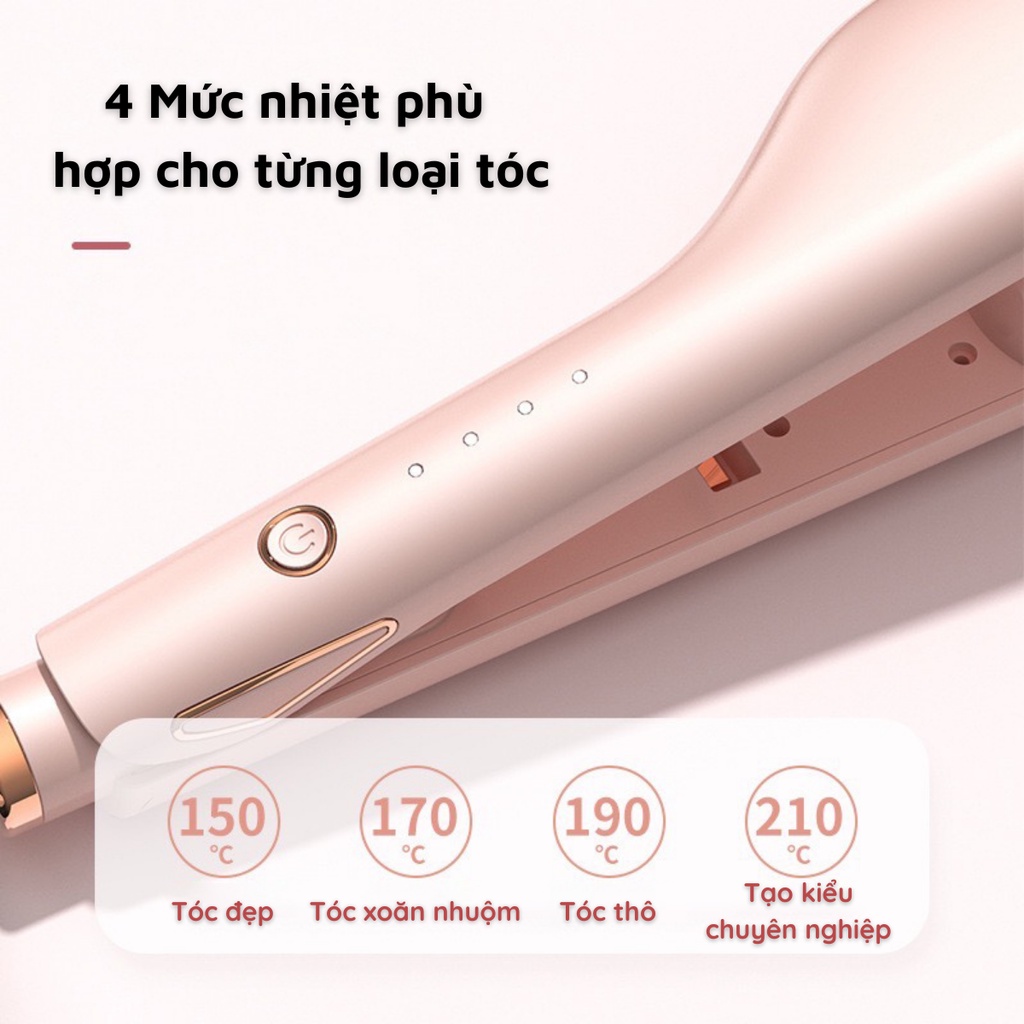 Ảnh Máy Uốn Tóc Xoăn Gợn Sóng Nước NANOMAX D25 4 Mức Điều Chỉnh Nhiệt Làm Nóng 30 Giây Ion Âm Giữ Nếp Lâu 3