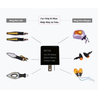 Cục Chớp Xi Nhan Điện Tử Điều Chỉnh Tốc Độ Nháy Nhanh Chậm – Dùng Cho Mọi Dòng Xe Máy