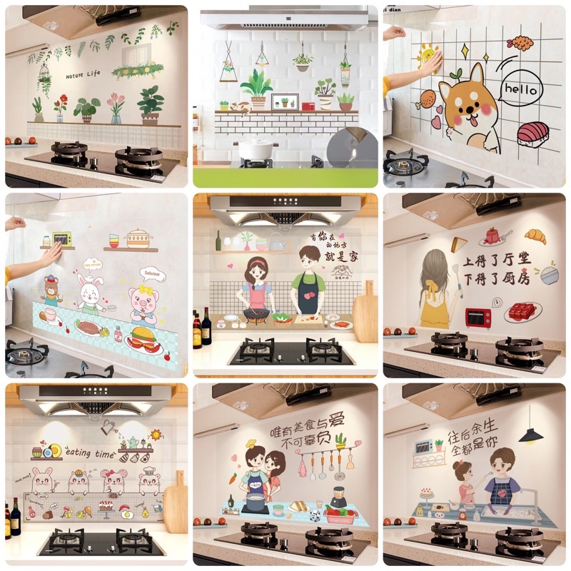 Tranh Dán Bếp Chống bám dầu mỡ , chống cháy ,khổ 60*90cm sẵn keo