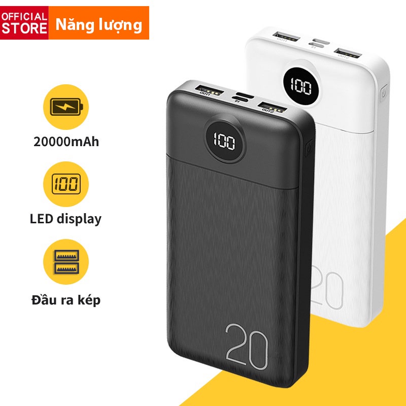 Sạc Dự Phòng 20000mAh BASIKE PT126P 2 Output USB & 2 Input Micro/Type C - Bảo hành 12 tháng