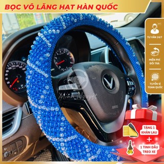 Bao tay vô lăng, bọc tay nắm xe ô tô, xe tải bằng Hạt cườm Hàn quốc chống mồ hôi tay