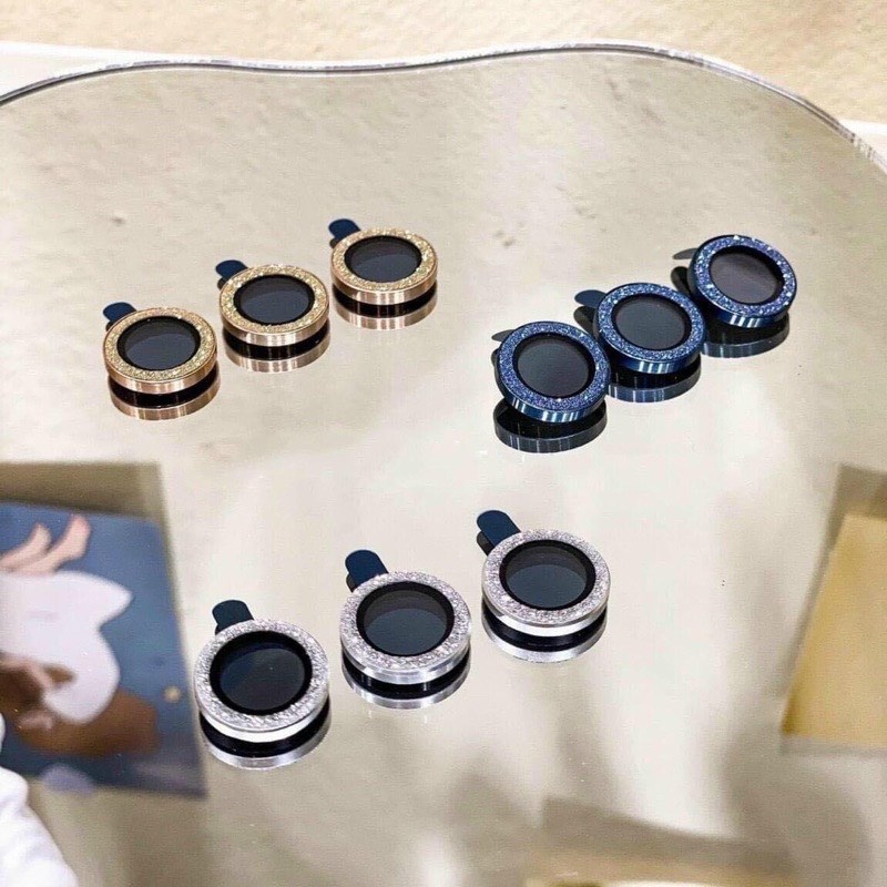 Bộ bảo vệ camera iphone lens kim cương, nhũ đá, titan ( TẶNG KÈM GIẤY LAU )