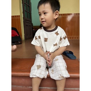 Áo phông cộc  tay trễ vai phom basic cho bé trai bé gái