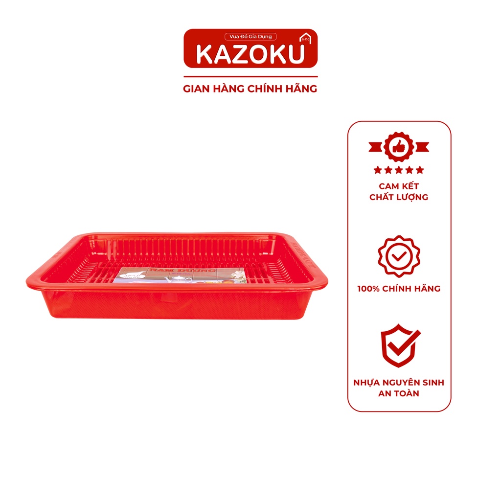 Khay Úp Ly Nhựa Hình Chữ Nhật Nhựa Nam Dương (24cm x 21cm x 4cm) - Vua Đồ Gia Dụng Kazoku [ULV]