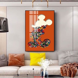 Tranh Treo Tường Chú Hề Kaws - Bearbrick Hiện Đại - Tranh Laminate Tráng Gương (60x90cm)
