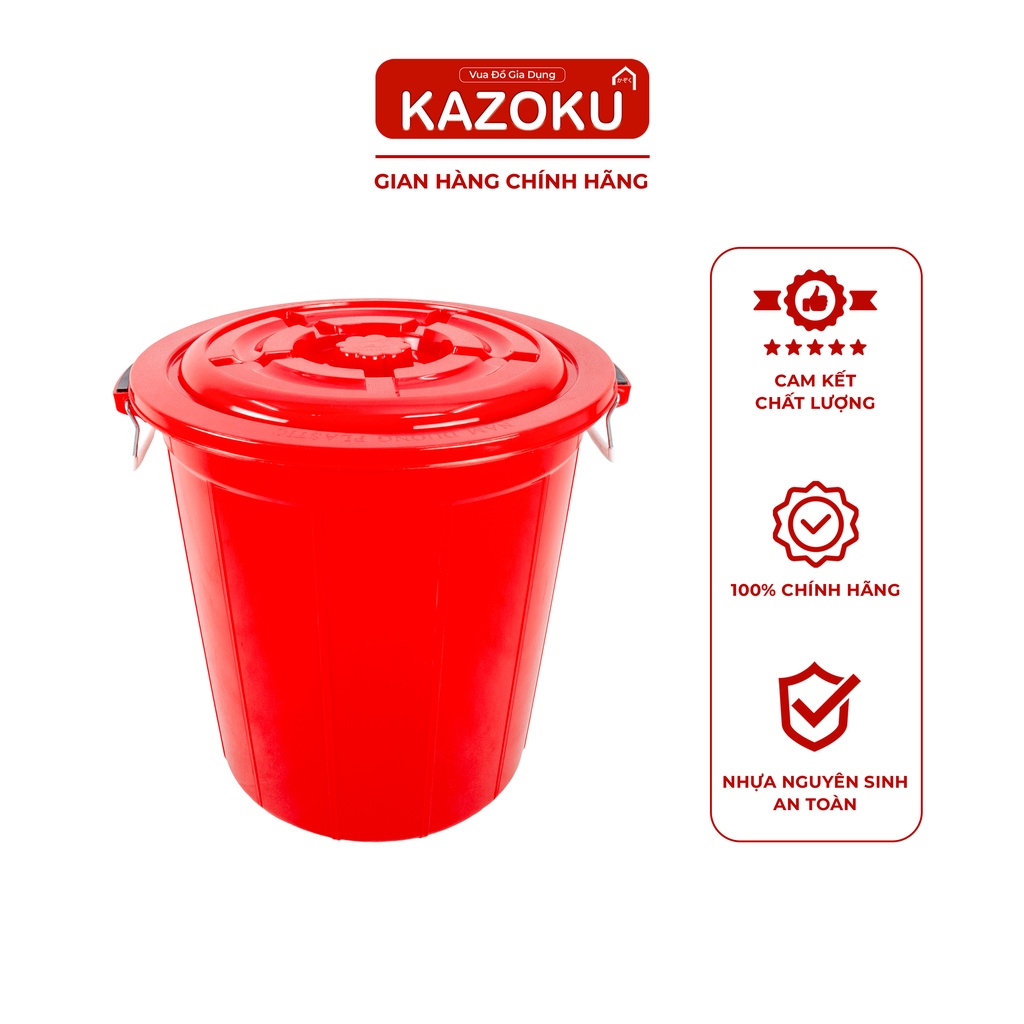 Thùng Nhựa 60L, Thùng Nhựa Gạo, Thùng Nhựa Rác, Nhựa Nam Dương - Vua Đồ Gia Dụng Kazoku [TG60NQ]