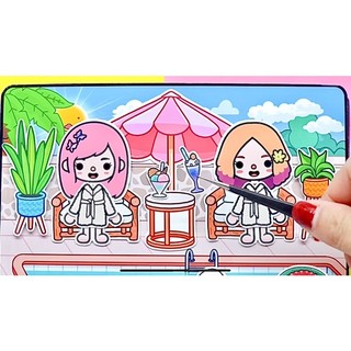 Toca đi hồ bơi cùng Enid - Búp bê giấy