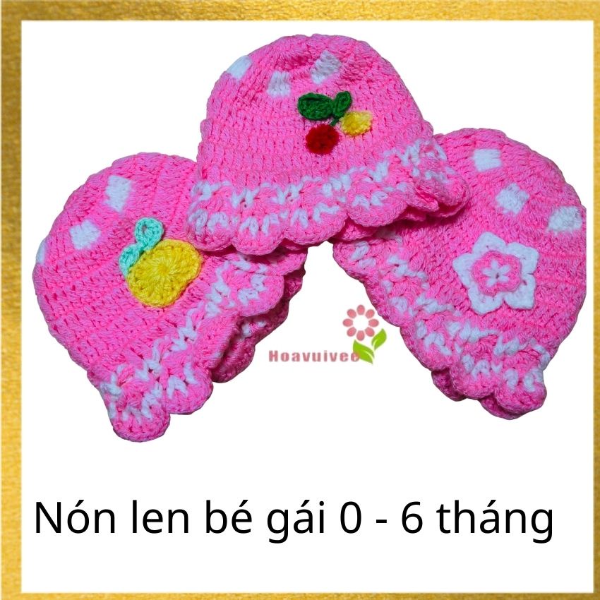 [Freeship] Mũ Len Cho Bé - Nón Len Cho Bé Gái - LN_Handmade
