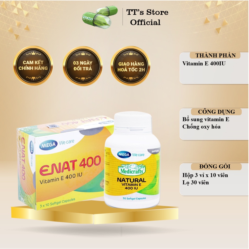 Natural Vitamin E 400 Mega We care Enat 400 Shopee Việt Nam
