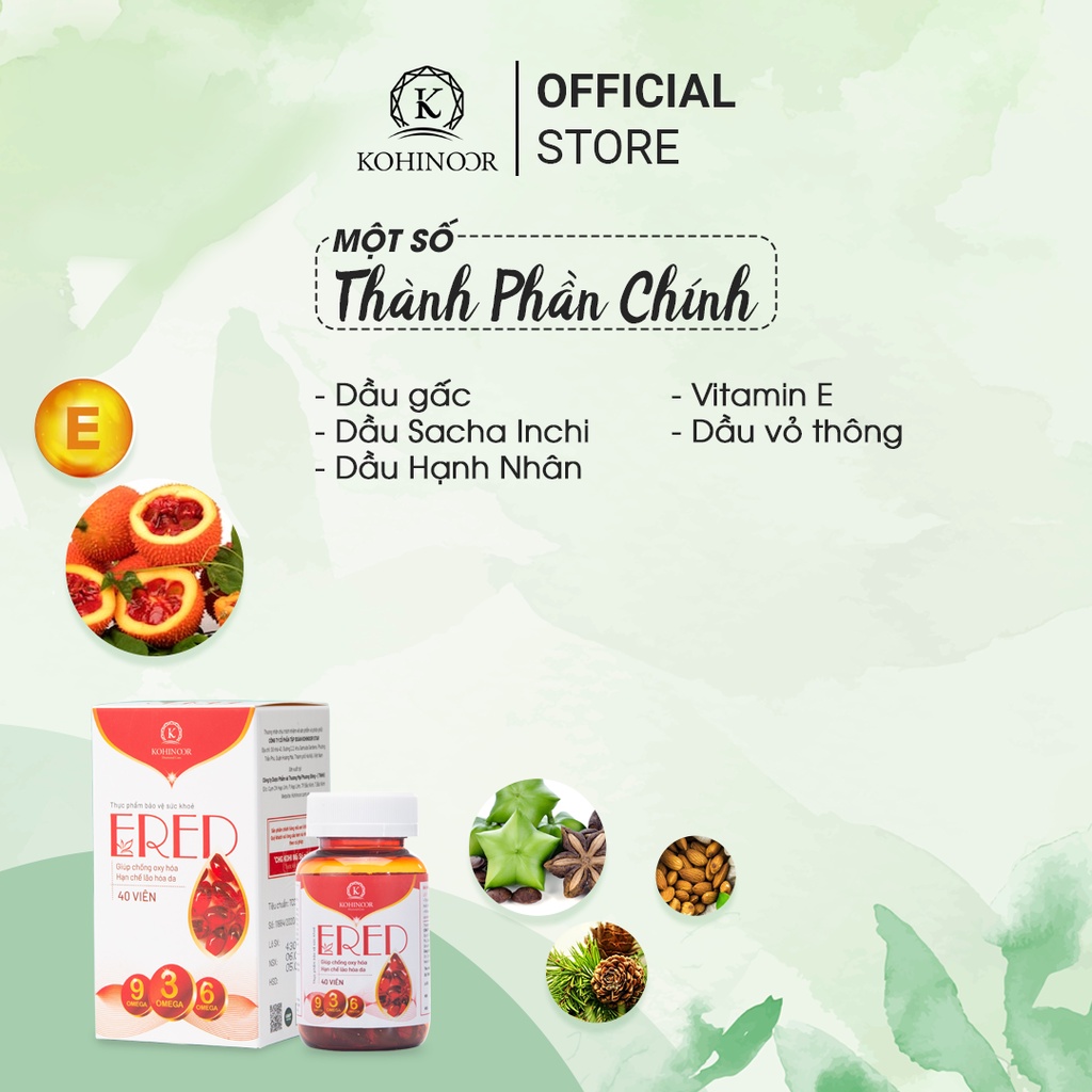 Ảnh Vitamin E đỏ ERED Kohinoor (40 viên) 2