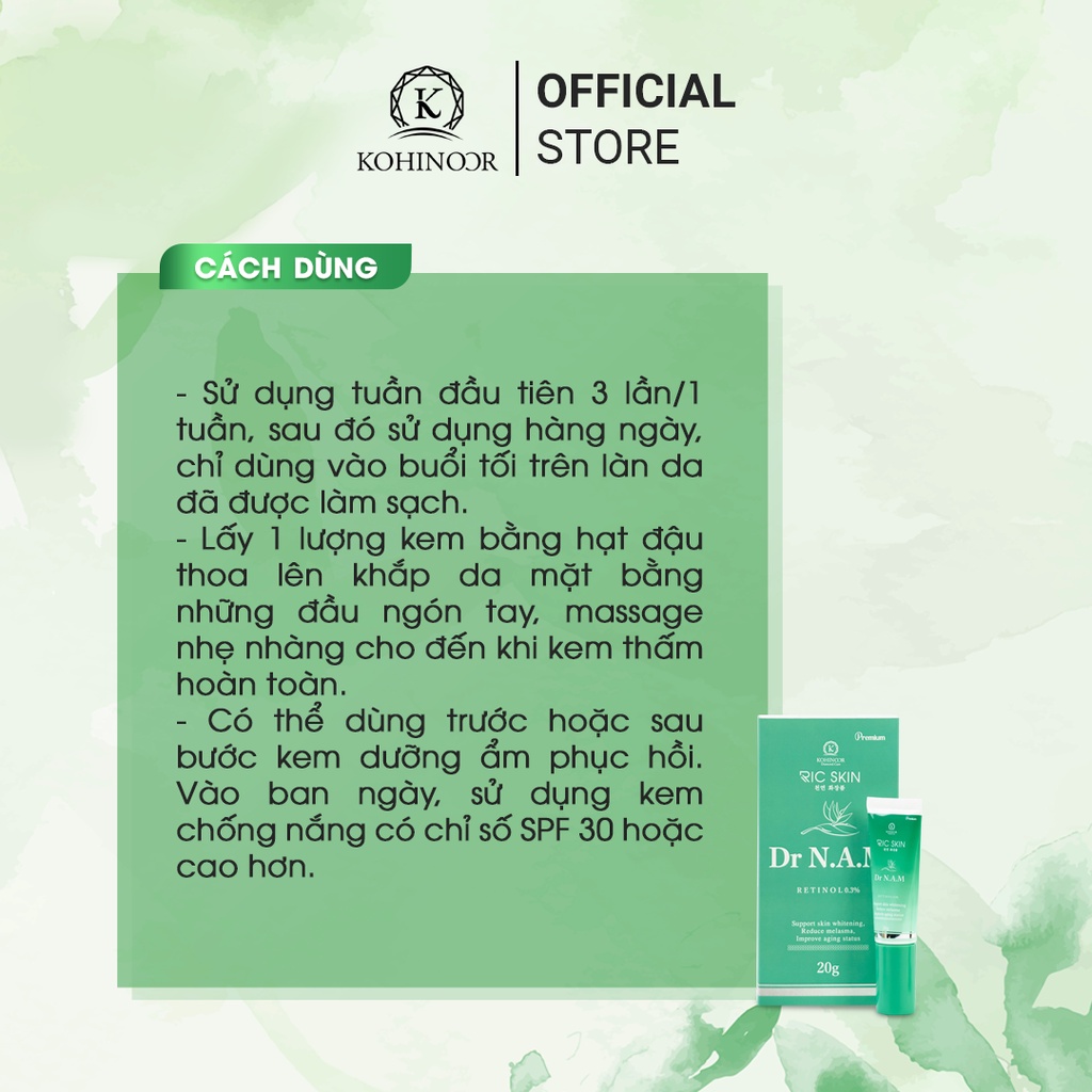 Ảnh Kem giảm thâm nám Ric Skin Dr. N.A.M Korhinoor 20g 3