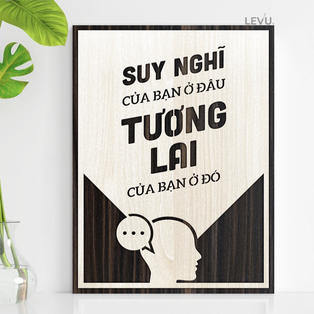 Tranh slogan nơi làm việc LEVU122: Suy nghĩ của bạn ở đâu tương lai của bạn ở đó