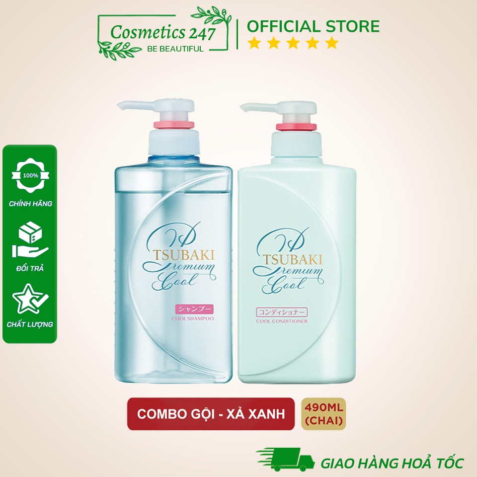 Ảnh Combo Gội Xả Dầu Gội Tsubaki Đỏ Dưỡng tóc bóng mượt Premium Moist Tsubaki (490ml/chai) 3