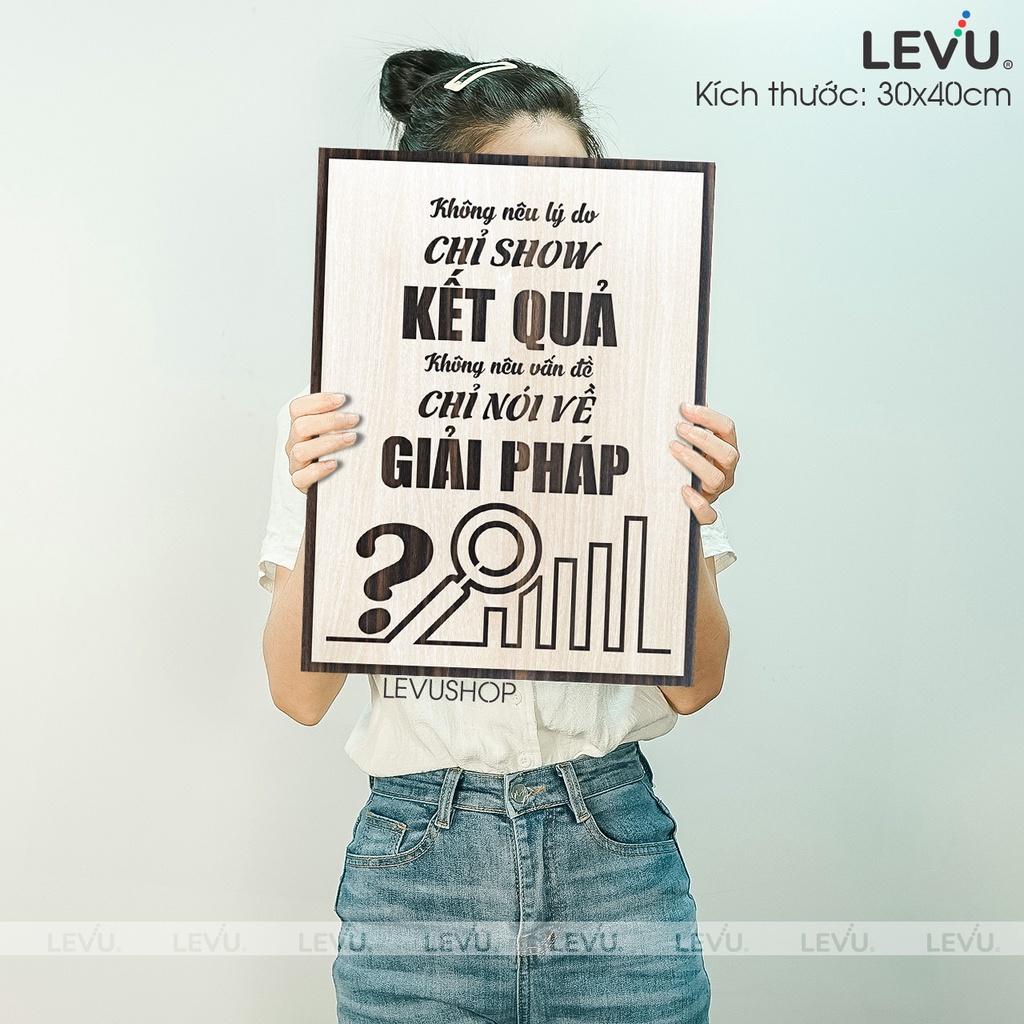 [Không nên lý do, chỉ show kết quả] Tranh treo tường Gỗ trang trí phòng tạo động lực LEVU006