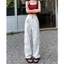 Quần hộp 4 túi chất liệu kaki, from ống rộng, cạp cúc trước phẳng sau chun dễ mặc