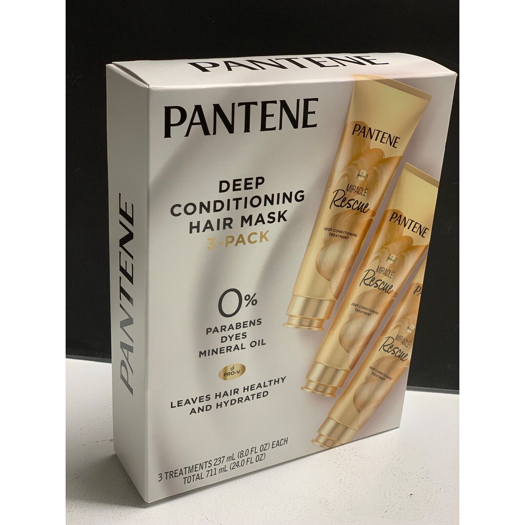 Set 3 Kem xả sâu dưỡng ẩm cho tóc Pantene Miracle Rescue Deep Conditioning Hair Mask Treatment