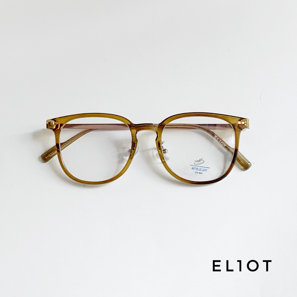 Gọng kính cận ELIOT Eyewear 21027 tròng chống ánh sáng xanh dáng vuông nam nữ thời trang chất liệu kim loại không gỉ