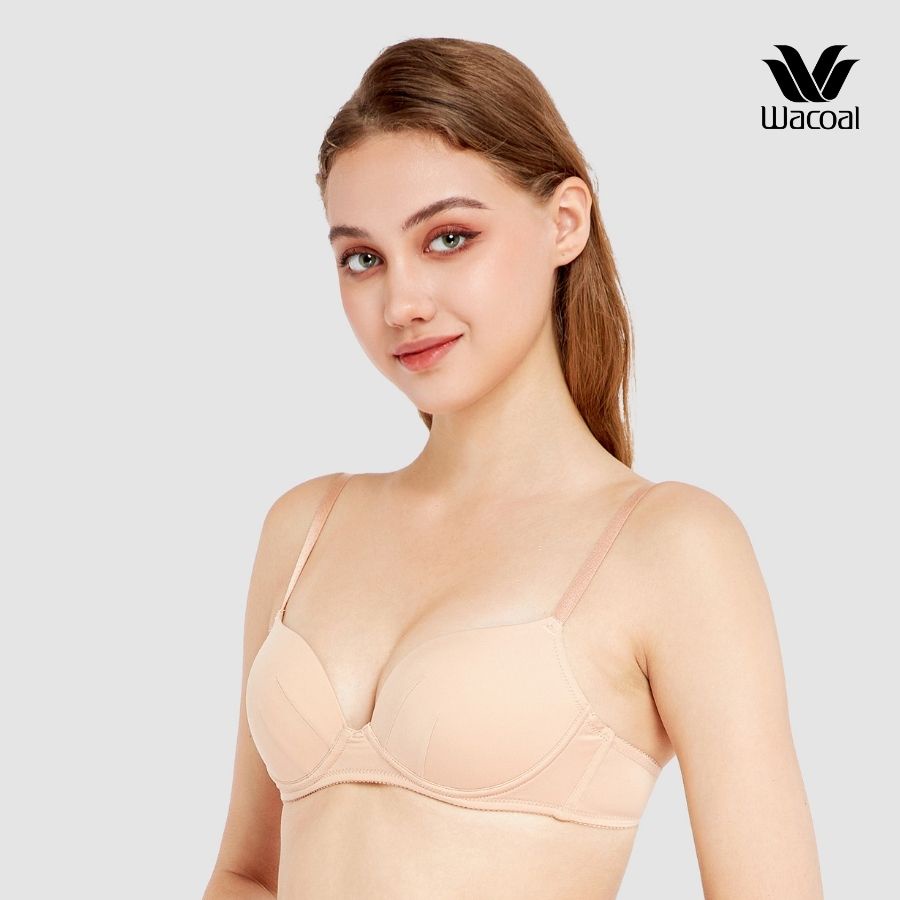 Áo lót Wacoal VWB1443 không gọng (có size lớn) nâng đẩy vừa double up, mút đúc Bragenic - WB1443