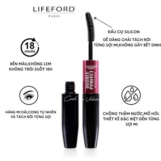Chuốt Mi 2 Đầu DOUBLE PERFECT MASSCARA 12G I Chải Mi Cong Và Dài Mi, Chống Lem, Lâu Trôi - ( Vivan _ Cosmetics )