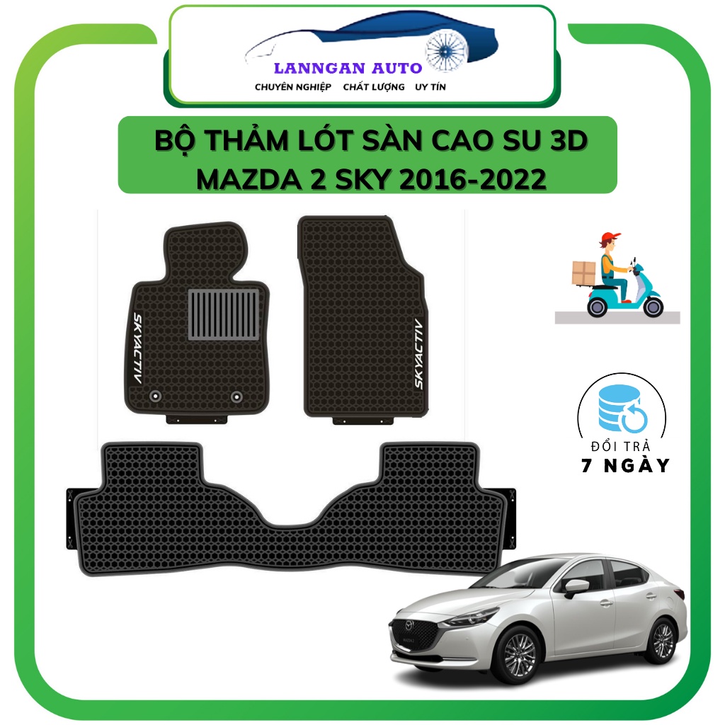 Thảm lót sàn ô tô Mazda 2, Mazda CX3 2020-2023, bộ trải sàn cao su PVC đúc, không mùi dễ dàng vệ sinh giá tốt