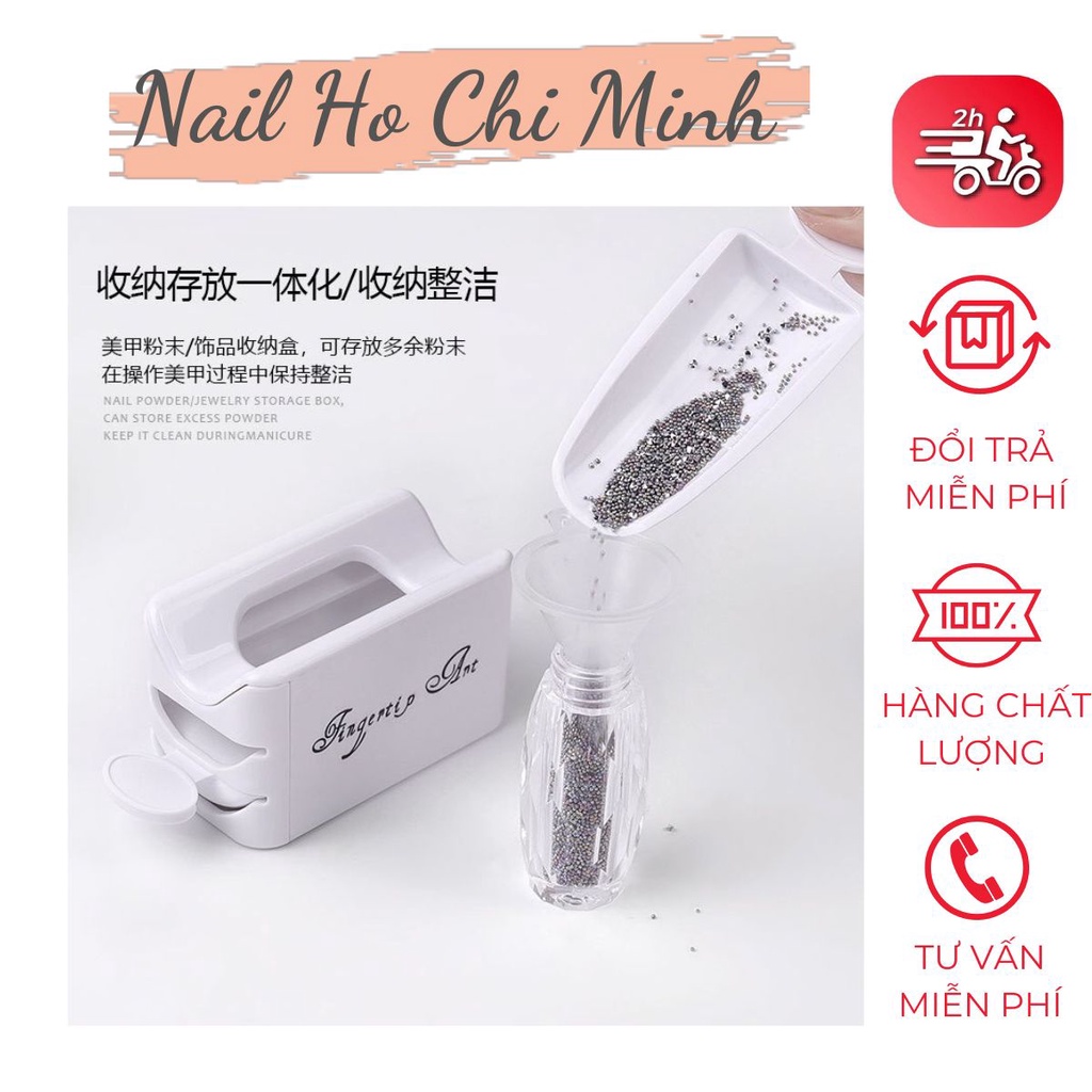 [HCM]Khay hứng đá rắc nail, bột, nhũ trang trí móng các loại - Khay đựng nhũ rắc tiện lợi, chuyên dụng cho dân làm móng