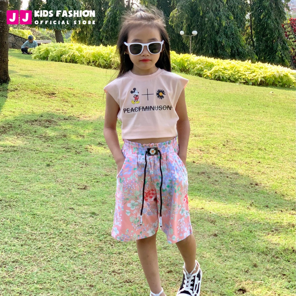 Bộ Cộc Tay Bé Gái Vải Cotton In Hình Dễ Thương – Quần Áo Trẻ Em | JJ Kids Fashion