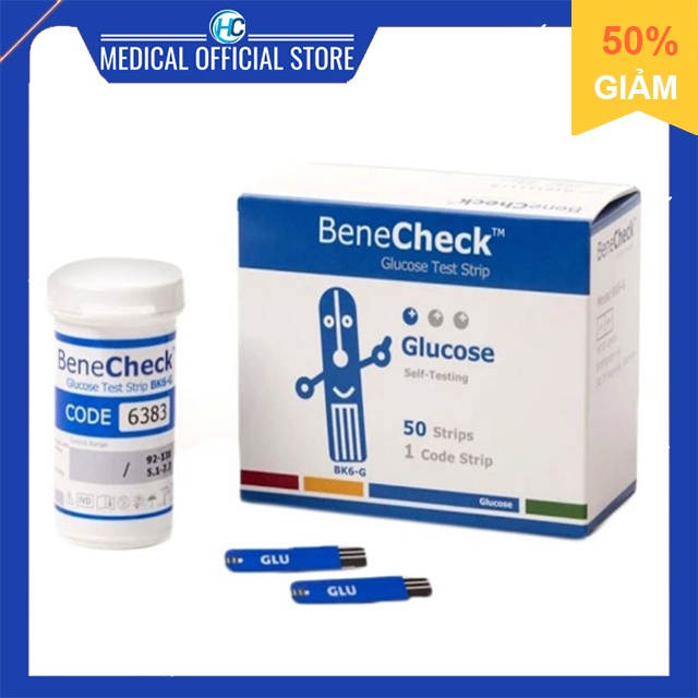 Que thử Glucose máy đo đường huyết Benecheck Plus (50 que) | Shopee ...