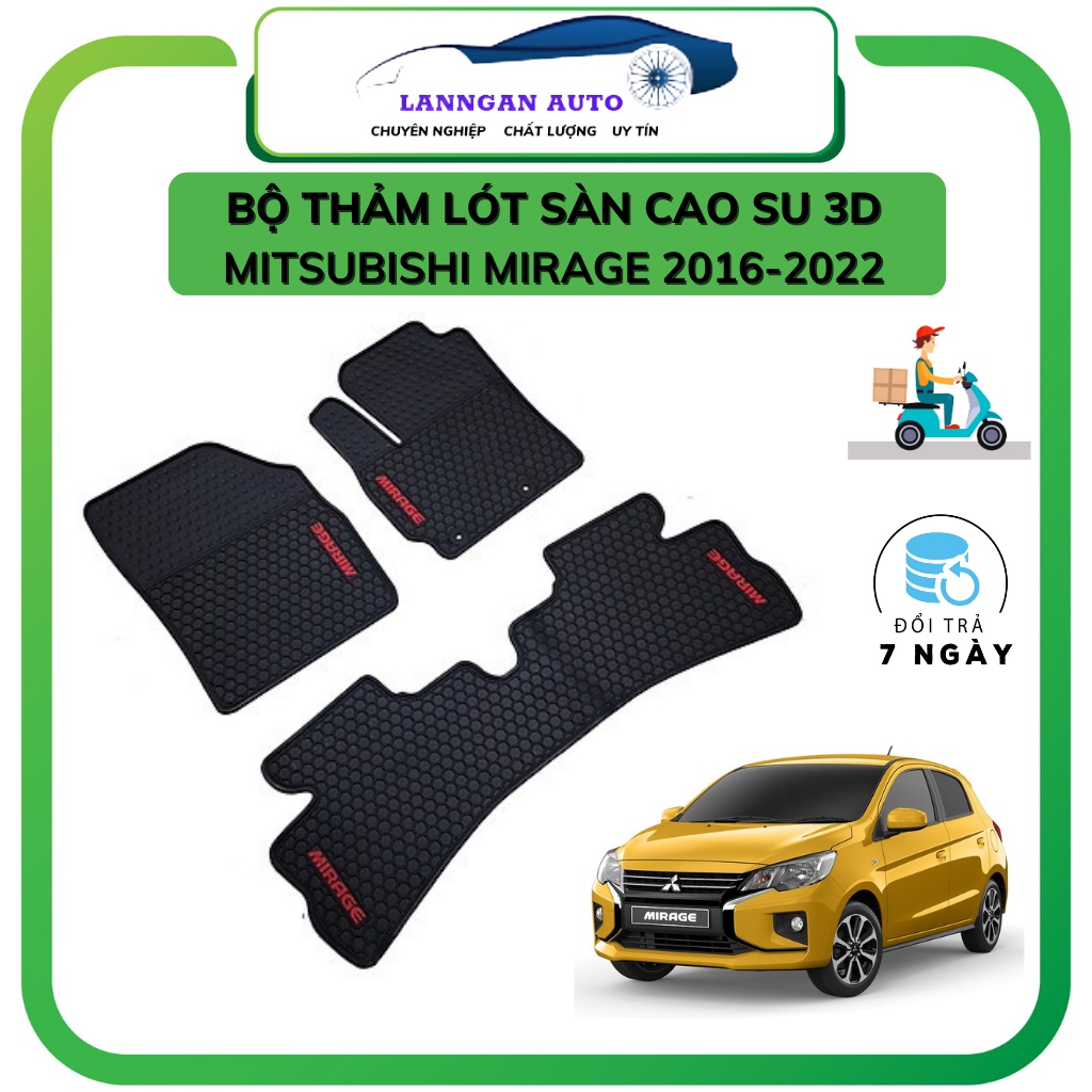 Thảm lót sàn ô tô Mitsubishi Mirage 2016-2021 HÀNG ĐẸP, bộ trải sàn cao su PVC đúc, không mùi dễ dàng vệ sinh giá tốt