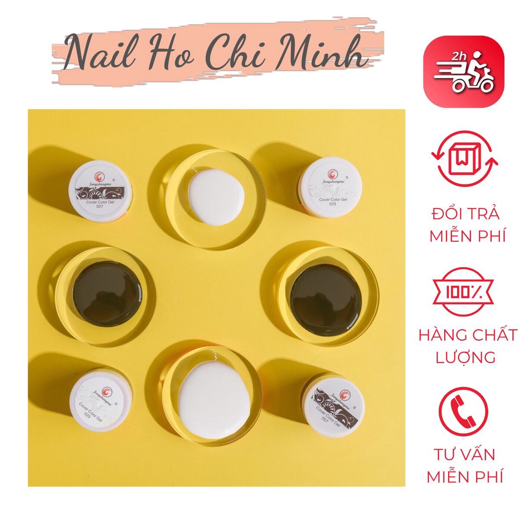 [CHÍNH HÃNG] Gel vẽ đen, trắng Fengshangmei chính hãng - gel vẽ nổi chất đậm đặc chuyên dụng cho dân làm móng (lẻ hũ)