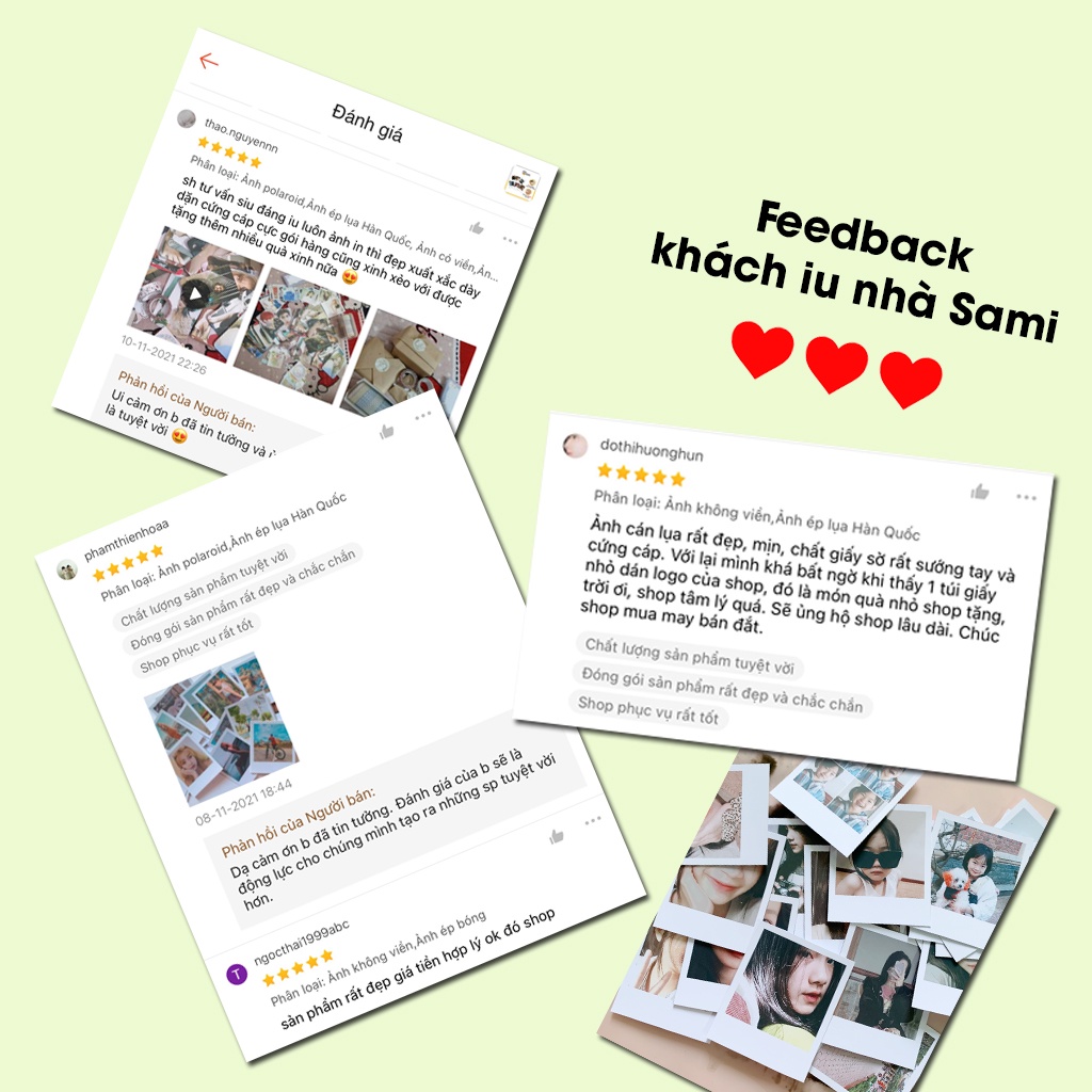 In ảnh pola theo yêu cầu 7.5 x 9cm siêu dày 300gsm SAMI