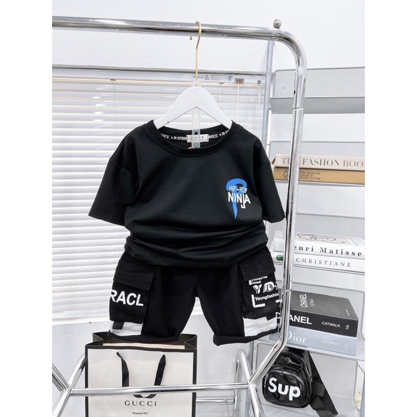 Bộ đồ bé trai 28-45kg- áo phông quần kaki siêu chất bé trai mùa hè ẢNH THẬT CLIP THẬT