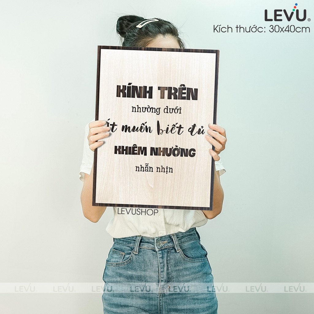 Tranh làm quà tặng bằng Gỗ khắc chữ trang trí tạo động lực LEVU028