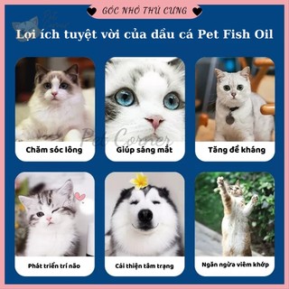 [CHÍNH HÃNG] Viên dầu cá cho chó mèo Pet Fish Oil, bổ sung Omega 3, tăng sức đề kháng và dưỡng lông