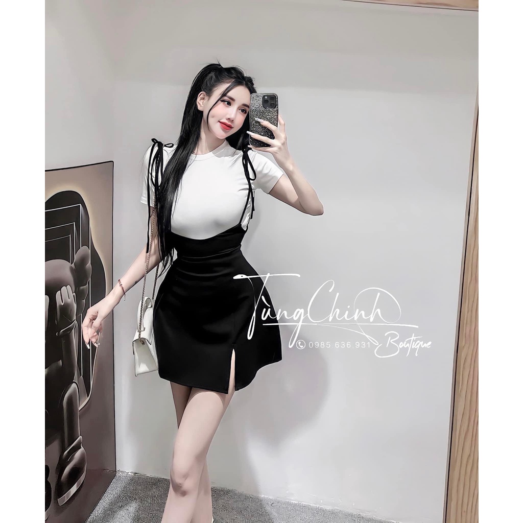 set vay nu yem umi mix ao trang cotton hang quang chau cao cap chat luong loai mot