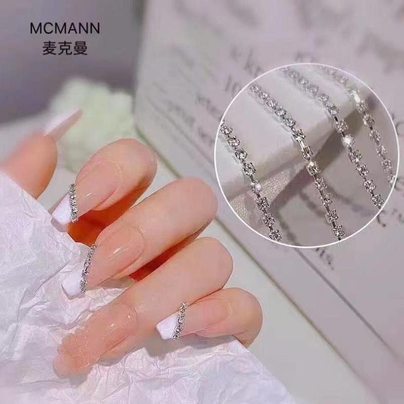 Set dây xích đá - xích bạc - dây đá trang trí móng