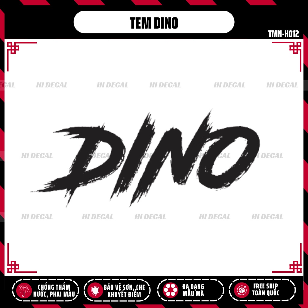 Tem Dán Xe Sticker DINO Phản Quang | TMN-H006 | Decal Sticker Cao Cấp Chống Nước, Chống Phai Màu