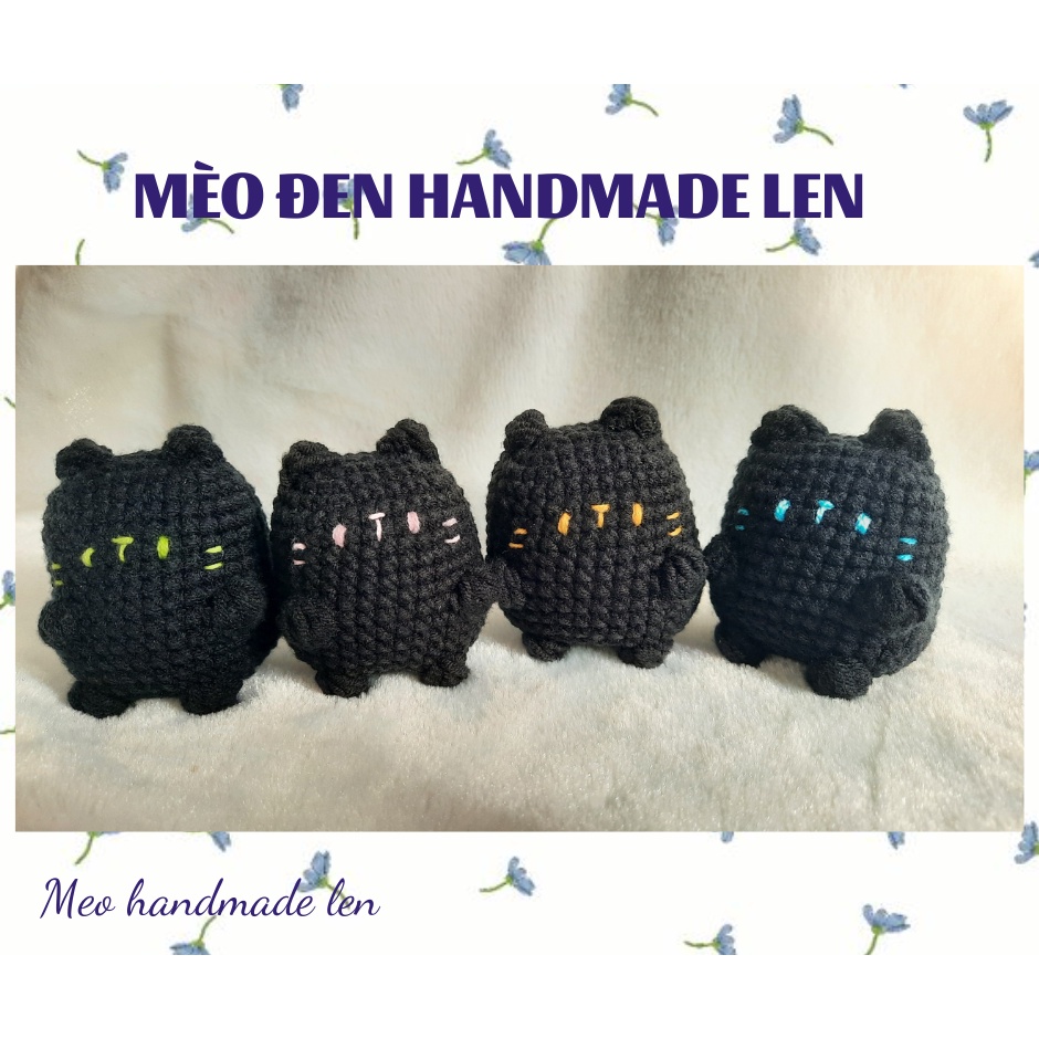 Móc khoá mèo đen - Handmade len - Amigurumi (có chuông)