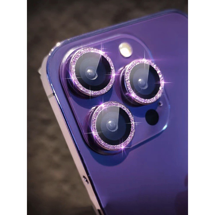 Bộ bảo vệ camera iphone lens kim cương, nhũ đá, titan ( TẶNG KÈM GIẤY LAU )