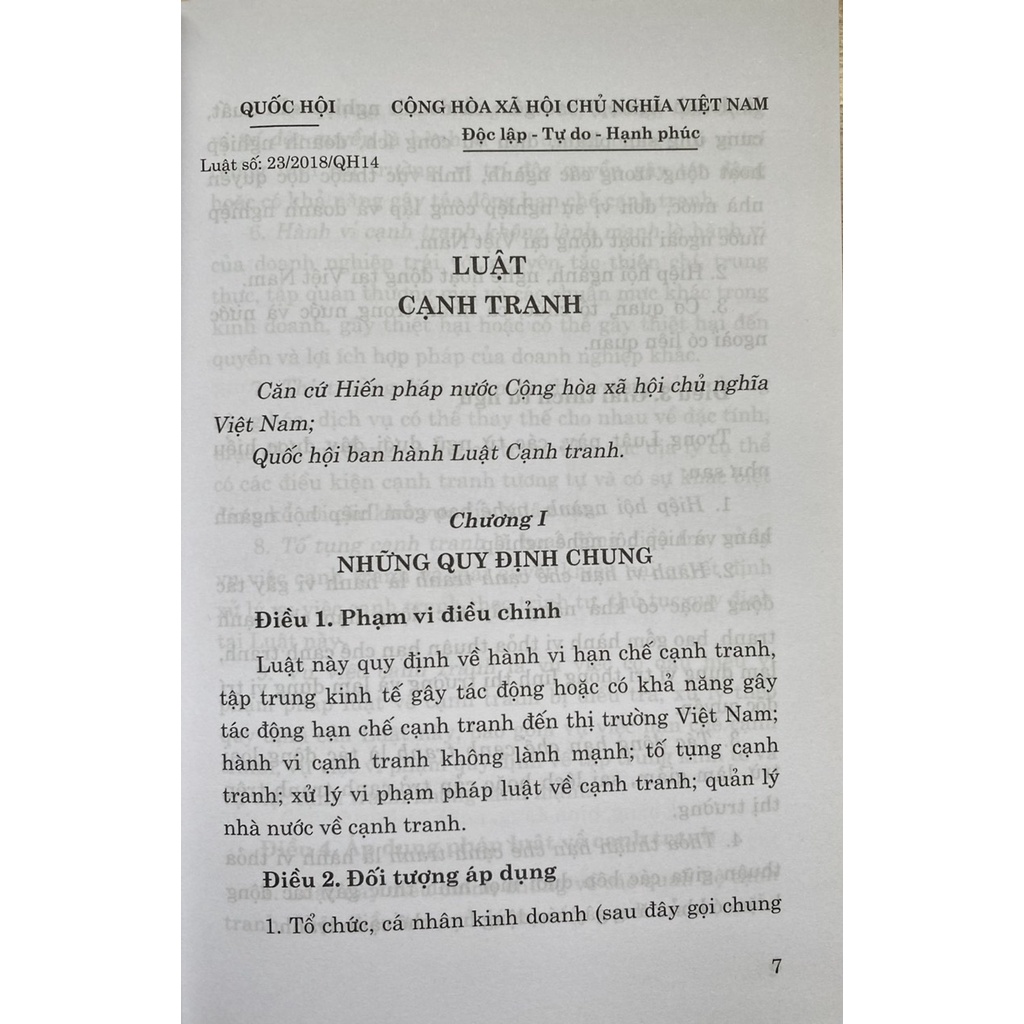 Ảnh Sách - Luật Cạnh Tranh ( Hiện Hành ) 1
