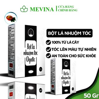 [Combo 2 Hộp] Bột Lá Nhuôm Tóc Ogatic Màu Đen 50g, Phủ Bạc , Thuốc Nhuộm Tóc Từ Thảo Dược