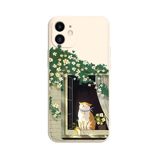 Ốp Điện Thoại Chống Sốc mèo bên cửa sổ Cho Iphone 13 Pro 11 Pro Max Xr 6s 7 8 Plus 12 Mini 14 Pro Xs Max e2090