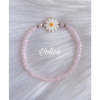 Vòng tay nữ hạt cườm pastel xinh xắn| Hoa Daisy | Phong cách Hàn Quốc