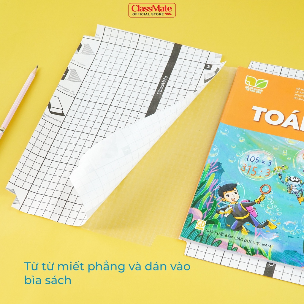 Decal Bọc Sách Giáo Khoa Cải Cách CLASSMATE Chất Liệu Nhựa Trong, Dẻo, Bền, Chống Thấm DC314 (190x265mm)