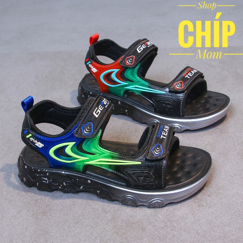 sandal bé trai dép quai hậu cho bé kiểu dáng thể thao khâu đế nkee bền đẹp đế chống trượt QCCC quai dán D15 Y15