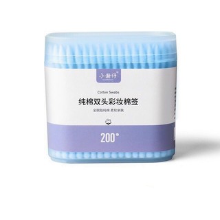 Hộp 200 tăm bông 2 đầu vệ sinh tai, mũi - kháng khuẩn, mềm Bông ráy tai dùng 1 lần thiết kế 1 đầu tròn và 1 đầu dẹp