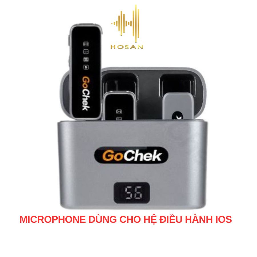 Micro thu âm không dây HOSAN D02 Ultra kèm dock sạc tiện lợi phù hợp thiết bị hệ điều hành IOSS