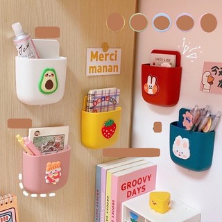 Giá treo tường để bút, điện thoại, Hộp dán để điều khiển máy lạnh có đục lỗ sáng tạo ( Tặng Miếng Dán), Kệ hộp dán tường