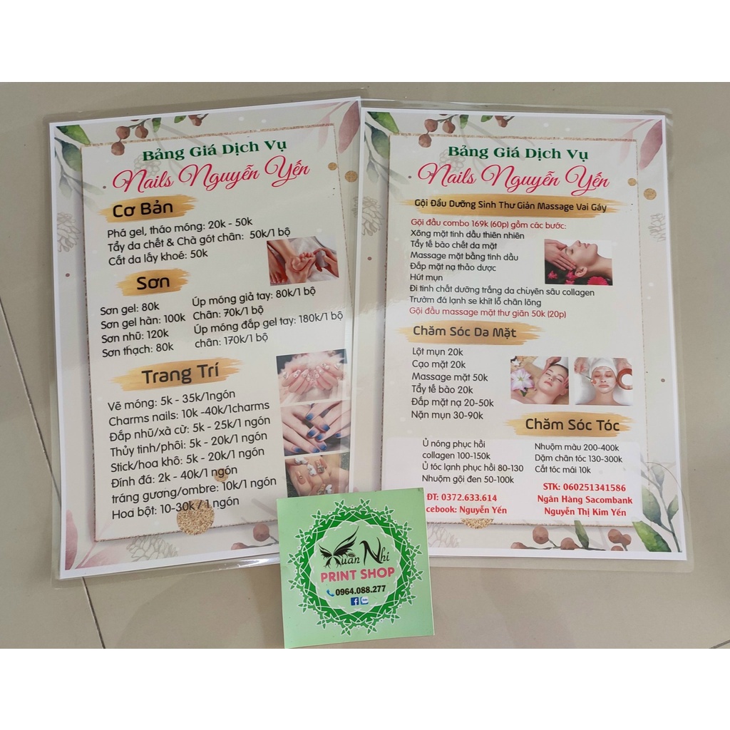 Menu ép nhựa in theo yêu cầu khổ A4, A3 | Shopee Việt Nam