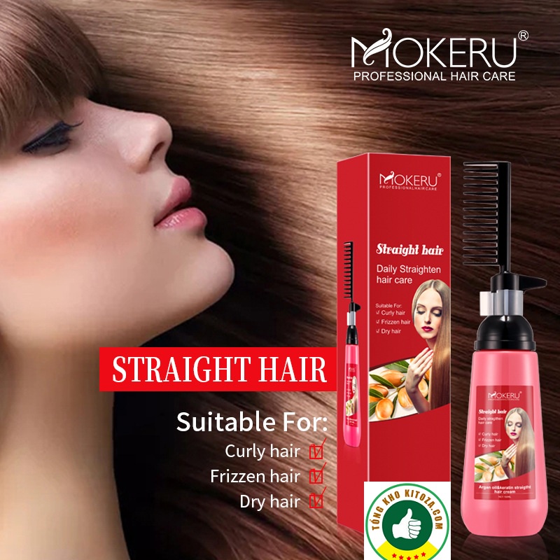 Kem duỗi tóc MOKURA 150ml nhanh chóng tiện lợi Chiết Xuất Dầu Argan Tự Nhiên Keratin Smooth Kem Sáng Bóng
